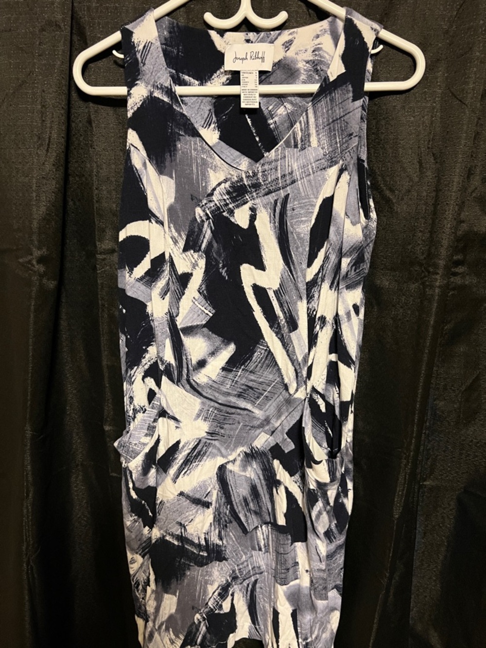 Joseph Ribkoff Black & White Abstract Midi Skirt